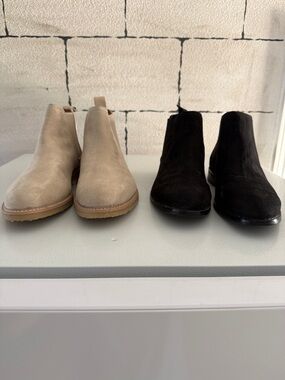 Suede Chelsea Boot Pair - Tan and Black